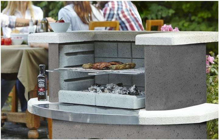 Image du produit Buschbeck Barbecue Stockholm 65x110x93 cm blanc-anthracite (110 cm)