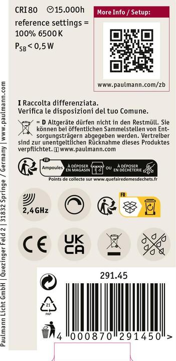 Actual product image Paulmann AGL Zigbee Filament (E27, 11 W, 1055 lm, 1 x, F)