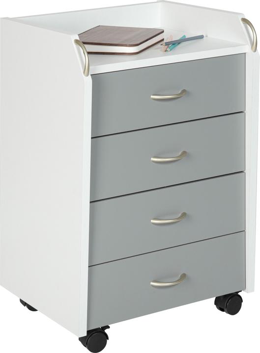 Inter Link Container PRINTI Rollcontainer Printi weiss-grau (40 x 65 x 36 cm)