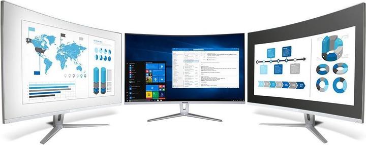 Produktbild Wortmann TERRA LCD/LED 3280W V2 silver/white CURVED 2xHDMI/DP (2560 x 1440 Pixel, 32")