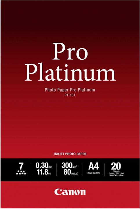 Canon PT-101, Photo Paper Pro Platinum (300 g/m², A4, 20 x)