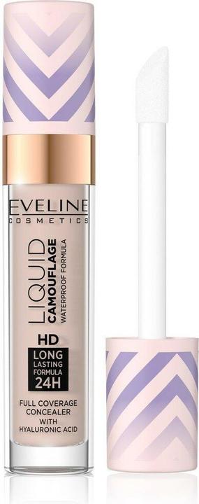 Actual product image Eveline Liquid Camouflage Hd Waterproof Concealer With Hyaluronic Acid 03 Soft Natural 7.5Ml (03 Soft Natural)