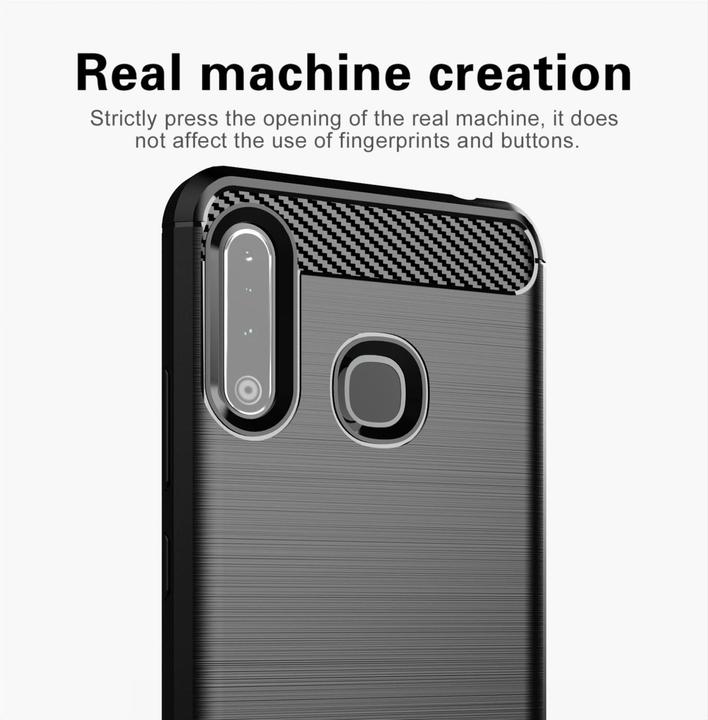 Actual product image Cadorabo TPU Ultra Slim carbon stainless steel Combi Cover (Samsung Galaxy A70e)