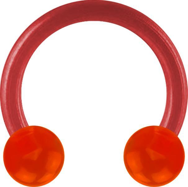Actual product image Star Piercing Micro Circular Barbell red transparent with two balls (without brass)