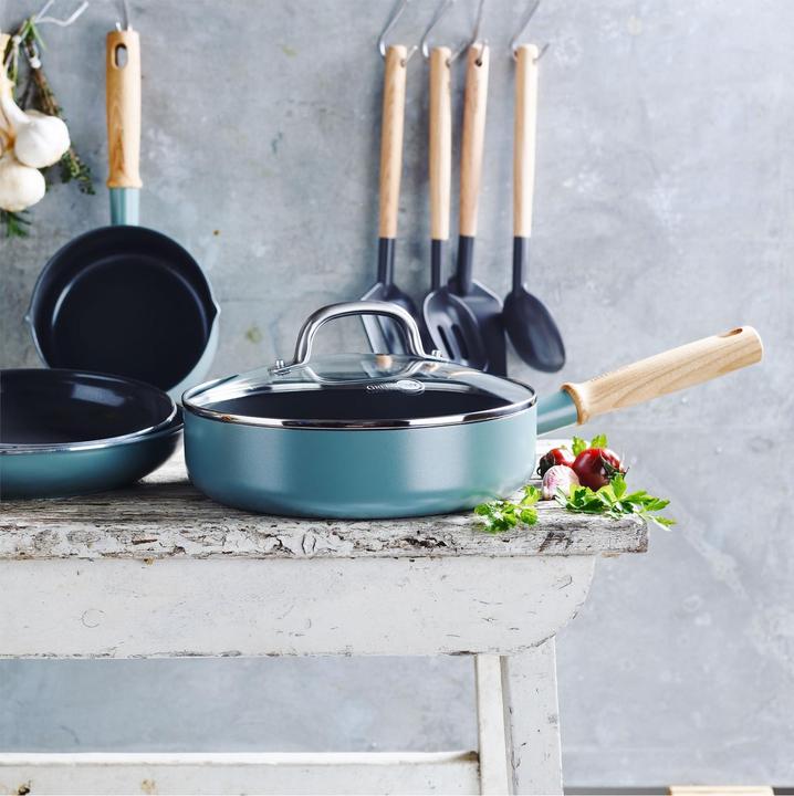 Produktbild Greenpan Mayflower hapjespan met deksel 24 cm - inductie - anti-aanbak - PFAS-vrij (Bratpfanne, Aluminium)