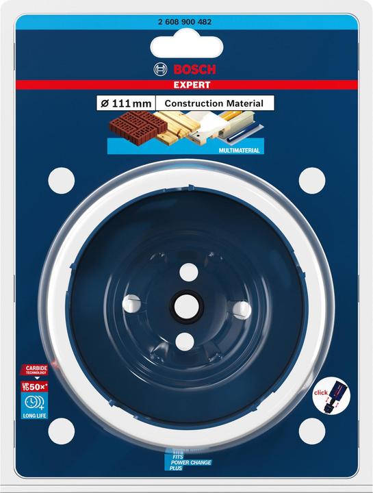 Actual product image Bosch Professional Zubehör Expert Construction Material Lochsäge, 111 x 60 mm (111 millimetres)
