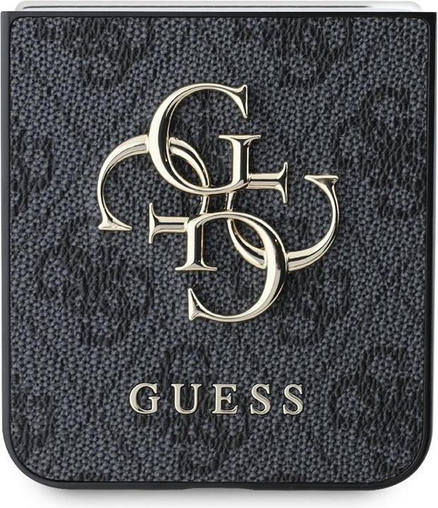 Produktbild Guess GUHCZF64GMGGR Z Flip6 F741 czarny/black Leather 4G Metal Logo (Samsung Galaxy Z Flip7 FE, Samsung Galaxy Z Flip6)