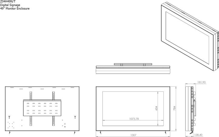 Actual product image DSS Monitor box Landscape, 49" screen, black (49")