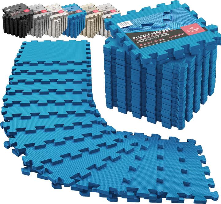 BeMaxx Tapis de protection pour puzzle, 18 pièces Bleu (1 cm)