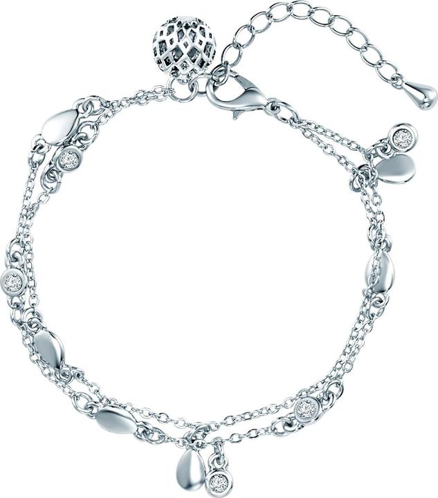 Lulu & Jane Damen Metall-Legierung verziert mit Kristallen von Swarovski® Glasperle silber - 29215 (18 cm, Metall-Legierung)
