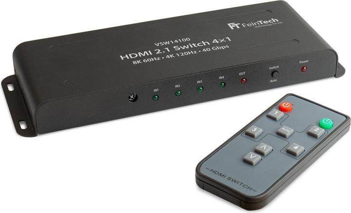 FeinTech VSW14100 HDMI 2.1 Switch 4 In 1 Out | Auto-Switching