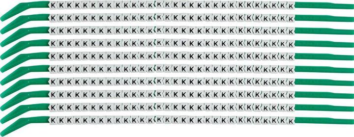 Produktbild Brady SCN-09-K, Clipsleeve Drahtmarkierer, Beschriftung " K ", für Kabeldurchmesser von 2,5 - 3....