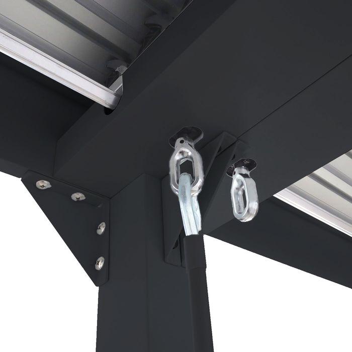 Produktbild Mendler Alu Pergola HWC-L41, Lamellen-Pavillon, stabiles 8cm-Metall-Gestell 3x6m - anthrazit (300 cm, 306 cm)