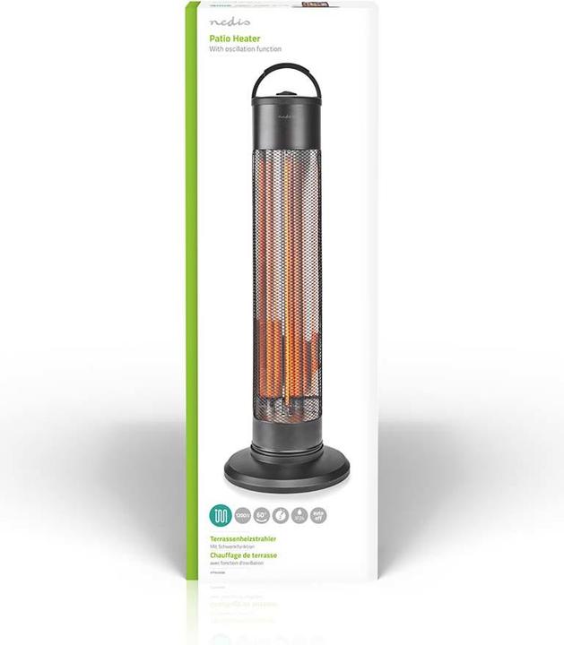 Actual product image Nedis HTPA20EBK black radiant heater (1200 W)