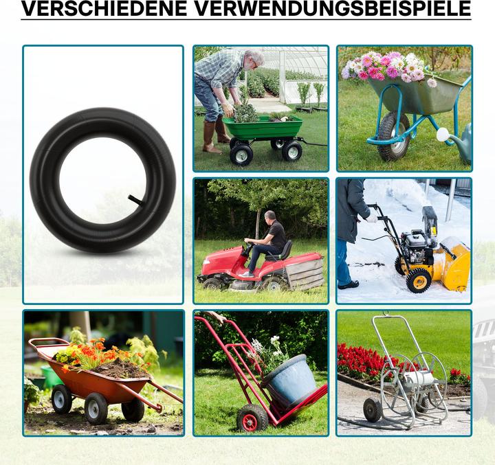 Image du produit Wiltec Chambre à air pour pneu de tracteur à pelouse 15x6.00-6 avec valve droite roue tondeuse à gazon (Tondeuse à gazon)
