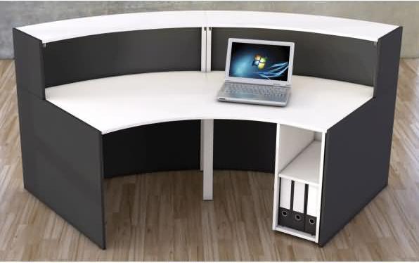Actual product image Kerkmann BARI reception desk anthracite, white 257.5 x 122.5 x 112.0 cm