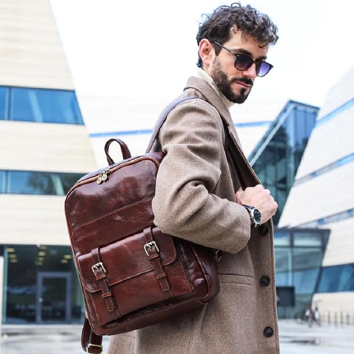 Produktbild Only-Bags.Store Brauner grosser Lederrucksack