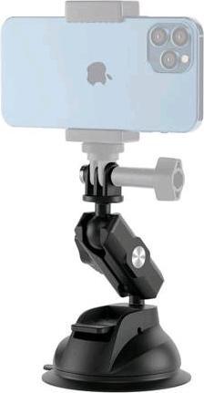 Actual product image Telesin Universal Suction Cup Holder with phone holder and action camera mounting TE-SUC-012