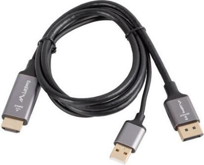 Lanberg HDMI auf DisplayPort Kabel 1m 4K Schwarz (Kabeldurchlass, 100 cm)