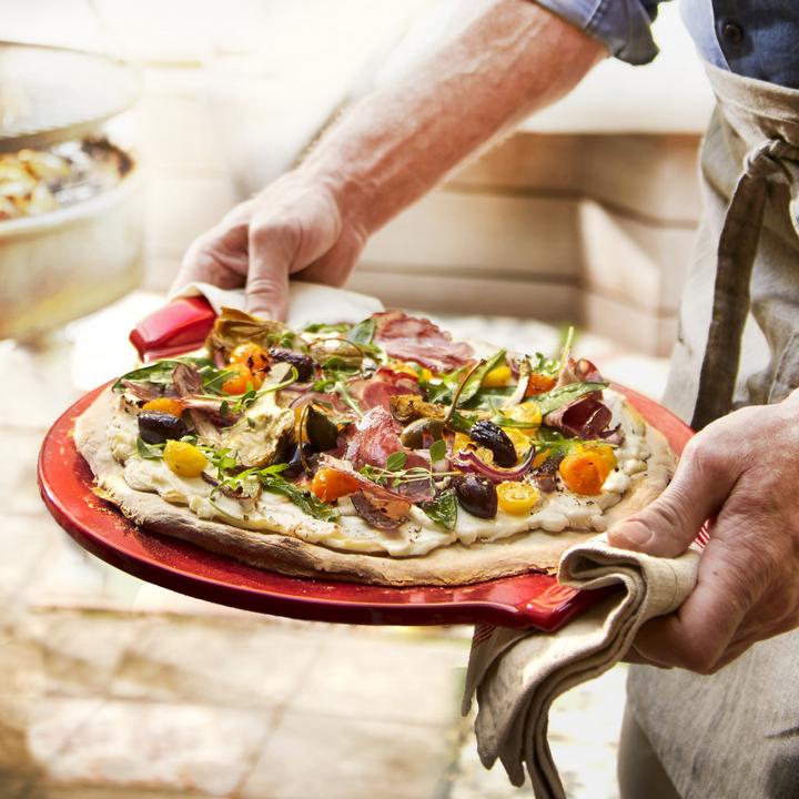 Image du produit Emile Henry Pierre à pizza Ø 36,5 cm ronde, rouge
