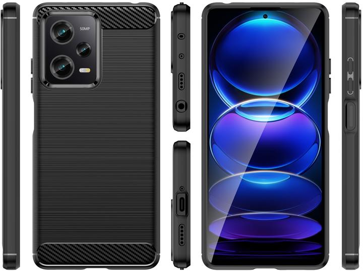 Actual product image Screenguard Xiaomi Redmi Note 12 Pro 5G Cover Carbon Brushed Soft TPU (Xiaomi Redmi Note 12 Pro 5G)