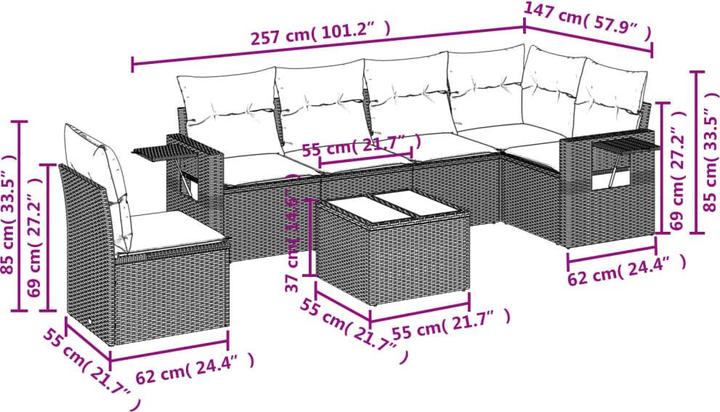 Immagine prodotto VidaXL Mobili da giardino Set di divani Set da giardino 7 pezzi Beige