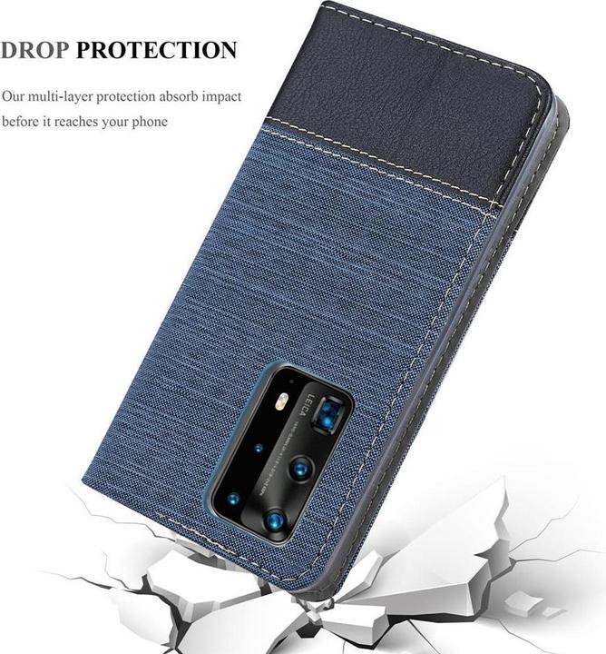 Produktbild Cadorabo Book Jeans Optik Cover (Huawei P40 Pro+)