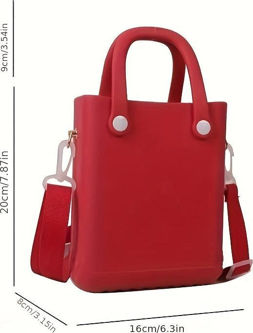 Actual product image Only-Bags.Store 1 Stück Mini-Strandtasche mit austauschbarem Schulterriemen - farbenfroher Sommerrucksack für