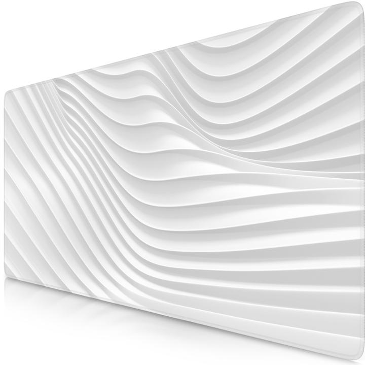 Titanwolf Gaming Mouse Pad, 900 x 400mm XXL Speed Gaming Mouse Mat, Mousepad Extra Large Surface, White Wave (XXL)