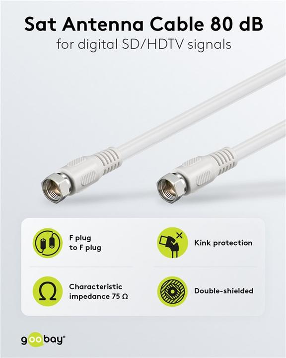 Produktbild Goobay F-Norm-Verbindungskabel (80 dB, Antennendose)