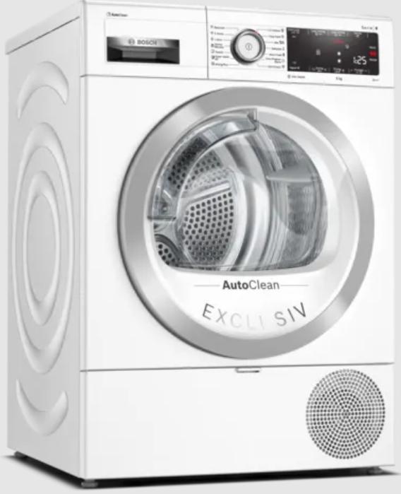 Produktbild Bosch Hausgeräte Serie 8 WTX87K00BY Wäschetrockner Freistehend Frontlader 9 kg A+++ Weiss (9 kg, Rechts)