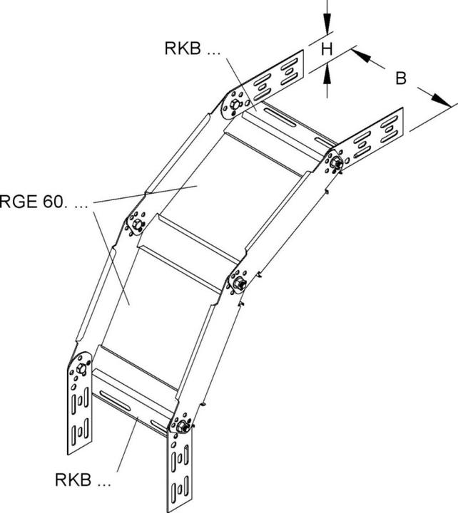 Produktbild Niedax NIE RGS 60.500 Bogen, verstellbar, vertikal, 60x500 mm bandverzinkt (6 cm)