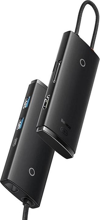 Actual product image Baseus Hub OS Lite 6-Port (Type-C to HDMI+USB3.0*2+PD+SD/TF) (black) (USB-C, 6 Ports)