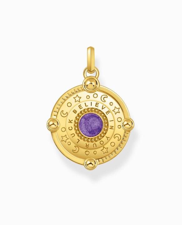 Immagine prodotto Thomas Sabo Ciondolo occhio con dettagli cosmici e pietre colorate argento placcato oro (Argento 925, Smalto)