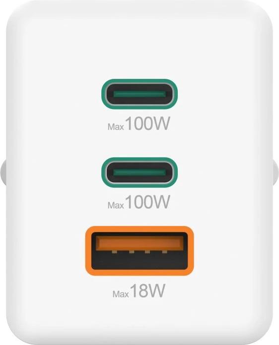 Produktbild Hama Schnellladegerät GaN, 2x USB-C PD, 1x USB-A Q (100 W)