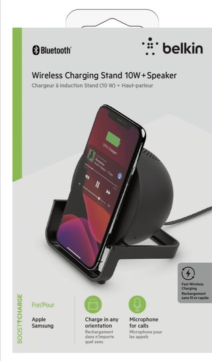 Actual product image Belkin BoostCharge 3-in-1 Wireless Charger + Ständer + Lautsprecher (10 W)