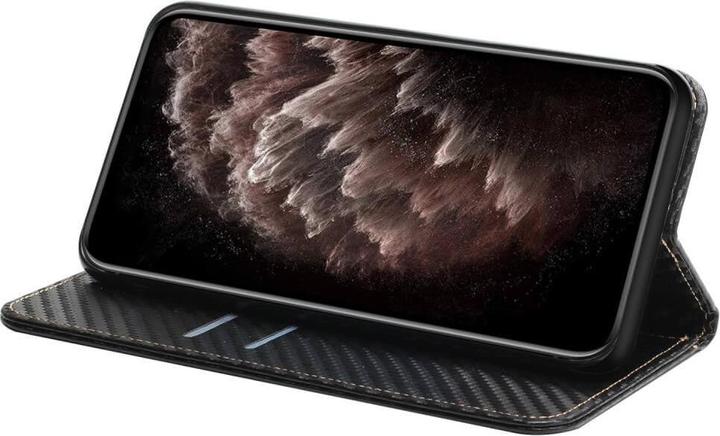 Produktbild Cover-Discount iPhone 15 Plus - Carbon Look Flip Case Hülle schwarz (Apple iPhone 15 Plus)