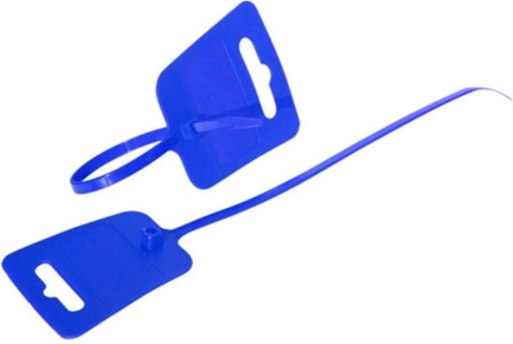 Shiverpeaks BASIC-S cable tie with labelling field, blue 4.8 x 250 mm, Euro hole and labelling field, art. (250 mm, 100 pcs.)