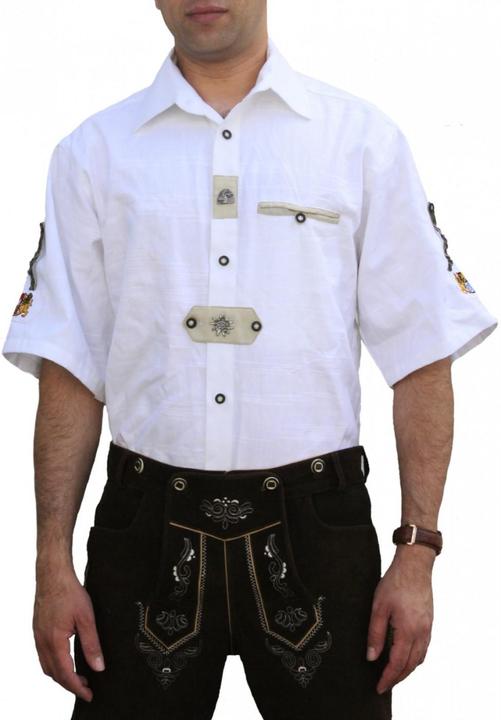 German Wear Trachtenhemd für Trachten Lederhosen Oktoberfest Trachtenmode wiesn weiss (M)