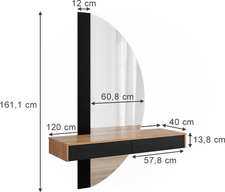 Image du produit Vicco Melisa avec éclairage (120 x 40 x 161 cm)