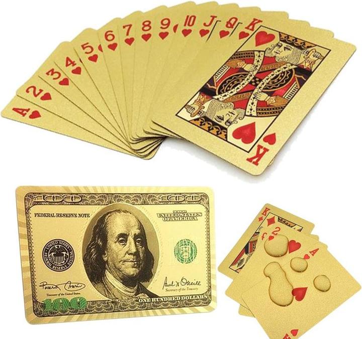 Produktbild JTI Spielkarten - Kartenspiel mit 24-Karat-Vergoldung, USD