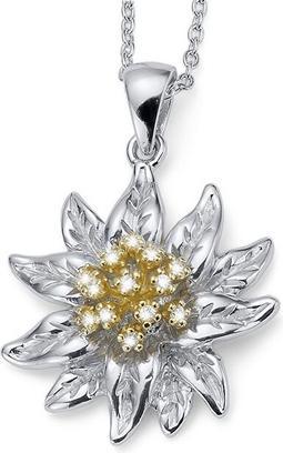 Crystalp Sparkly silver necklace Edelweiss 30552.S