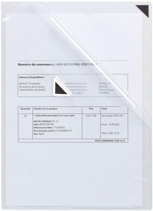 Actual product image Tarifold 5 document envelopes Kang easy clic transparent (A4, 1 x)