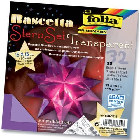 Produktbild Folia Faltbl„tter Bascetta-Stern, violett-transparent