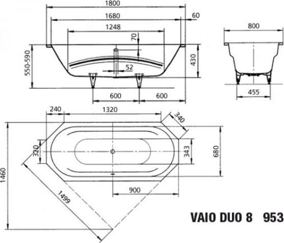 Actual product image Kaldewei Vaio Duo 8 953 180x80cm (181 cm, 81 cm)