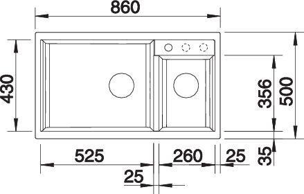 Produktbild Blanco Metra 9 (Einbauspüle, 86 cm, 50 cm)
