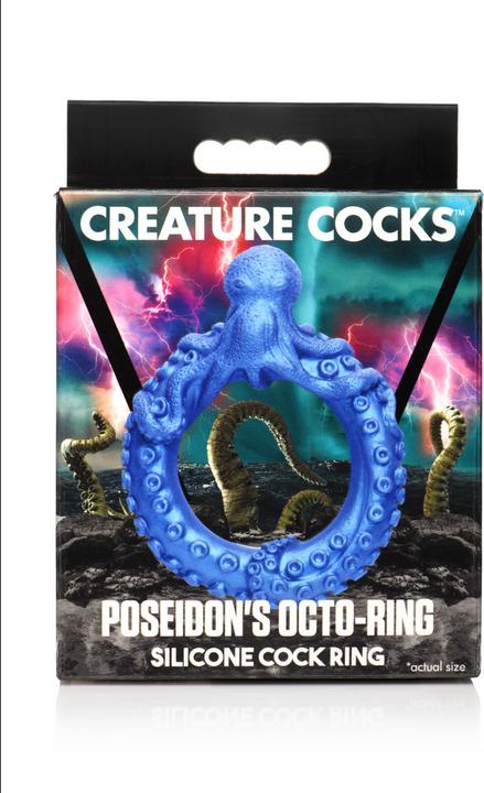 Actual product image Frisky Poseidon's Octo-Ring - Silicone Cock Ring - Blue (4 cm)