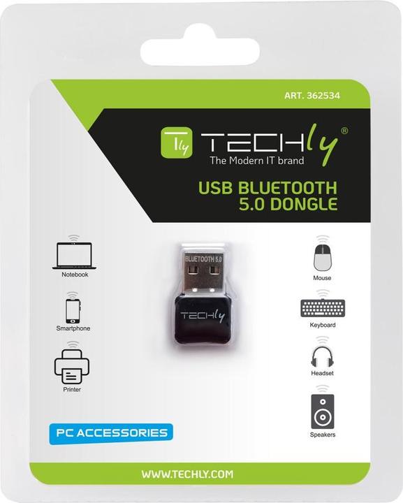 Produktbild Techly USB-Dongle-Adapter Bluetooth 5.0 Klasse 2 + EDR (Sender & Empfänger)