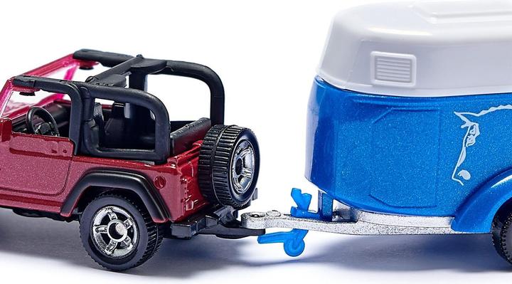 Produktbild Siku 1651 PKW mit Pferdeanhänger