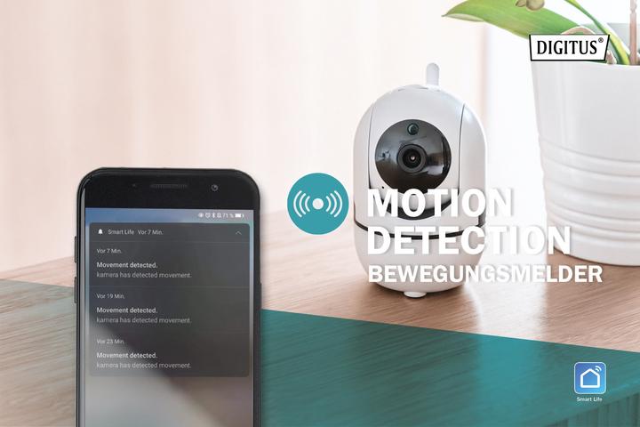 Actual product image Digitus Smart Full HD PT Indoor Camera with Auto-Tracking, WLAN + Voice Control (1920 x 1080 Pixels)